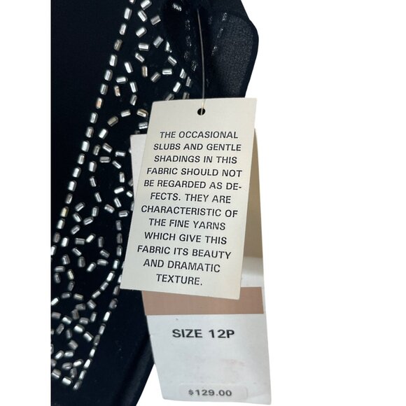 Vintage JR Nites by Caliendo Chiffon Layered Black Top 80s 90s Size 12P - Picture 8 of 14